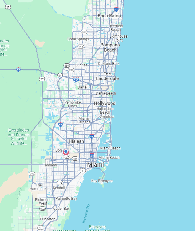 Map of our plumbing service area in Key Biscayne